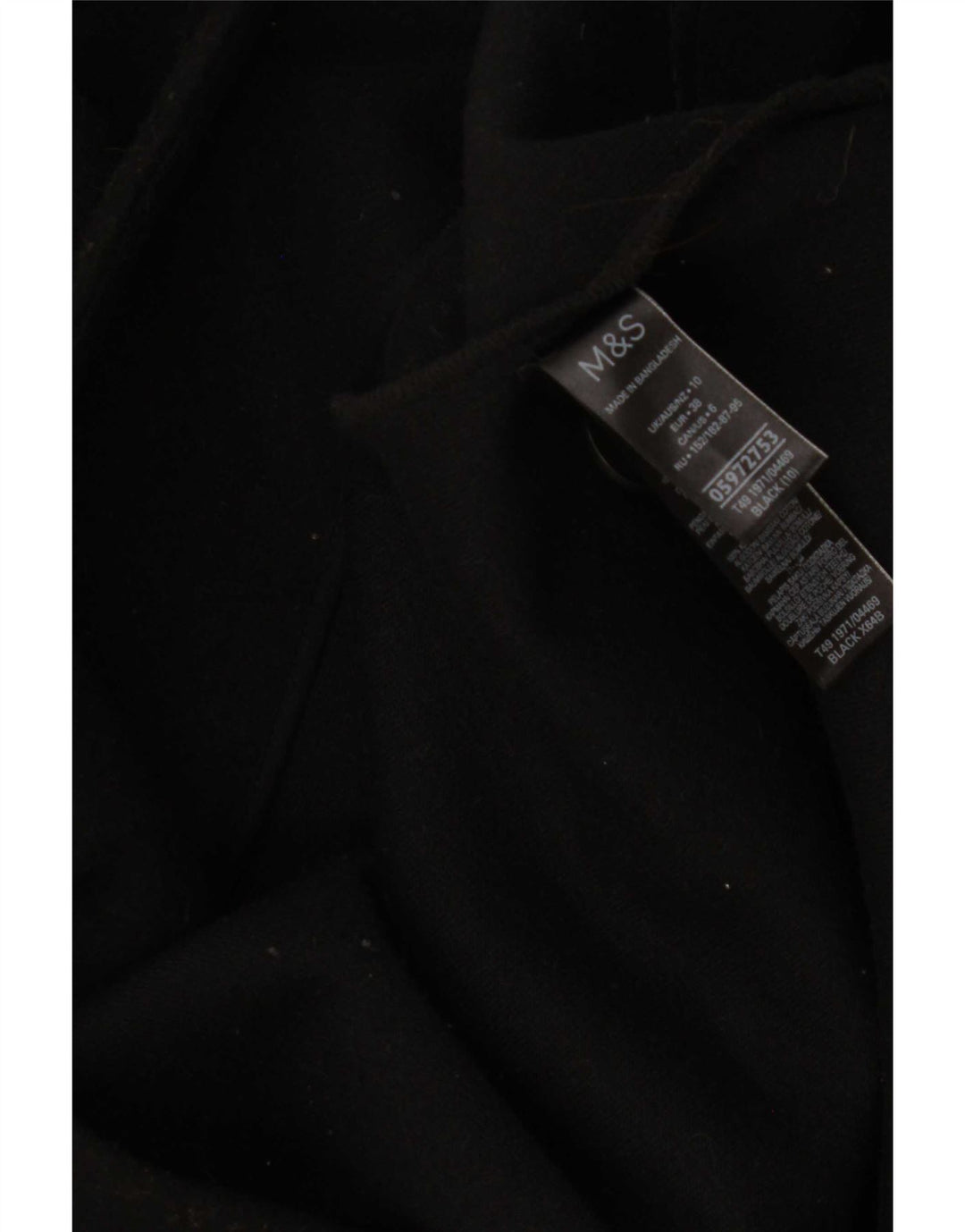 Marks & Spencer Abrigo para mujer UK 10 Pequeño Poliéster negro