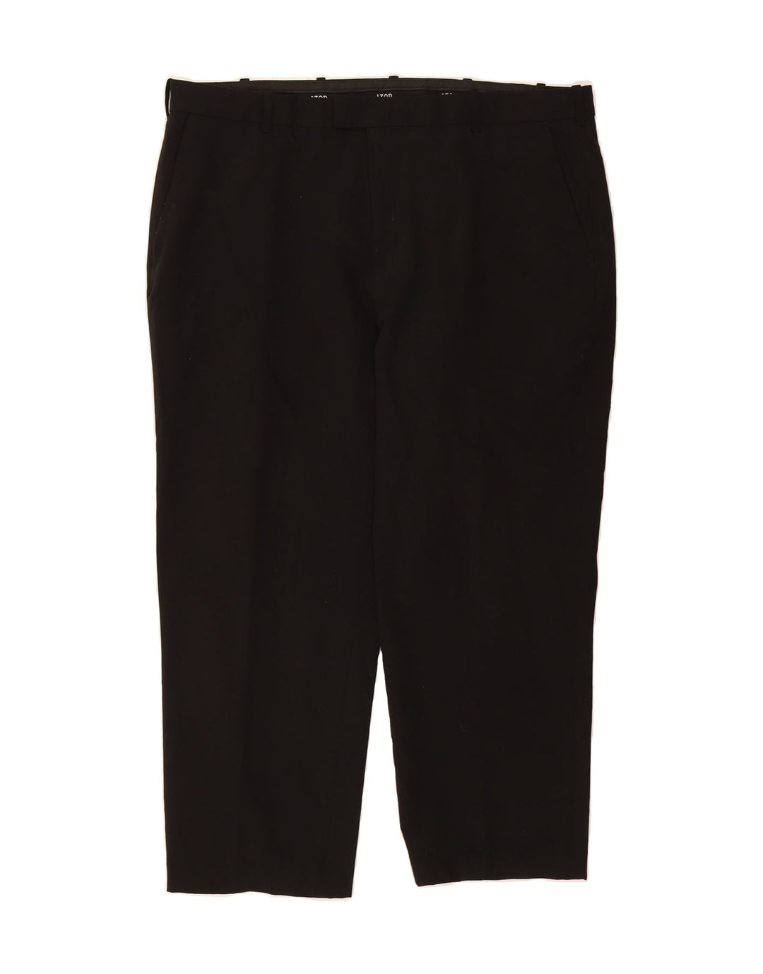 IZOD Mens Straight Suit Trousers W38 L25 Black Polyester Vintage Izod and Second-Hand Izod from Messina Hembry 