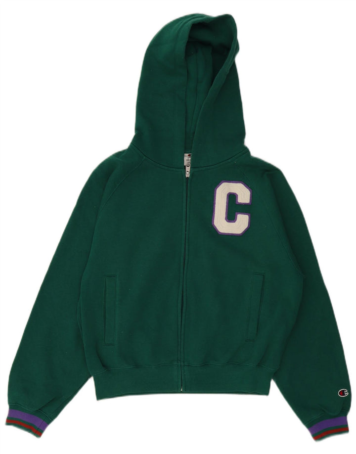 CHAMPION Suéter con capucha y cremallera gráfica extragrande para mujer UK 10 Small Green
