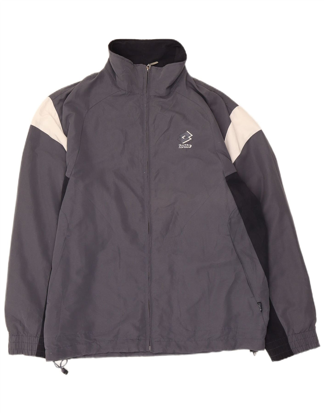 Lotto - Chaqueta de chándal holgada para hombre, color azul pequeño, poliéster, color block