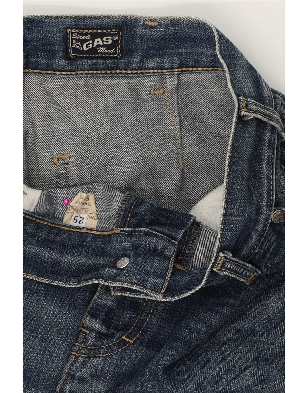 Vaqueros rectos para hombre Gas W29 L33 Algodón azul