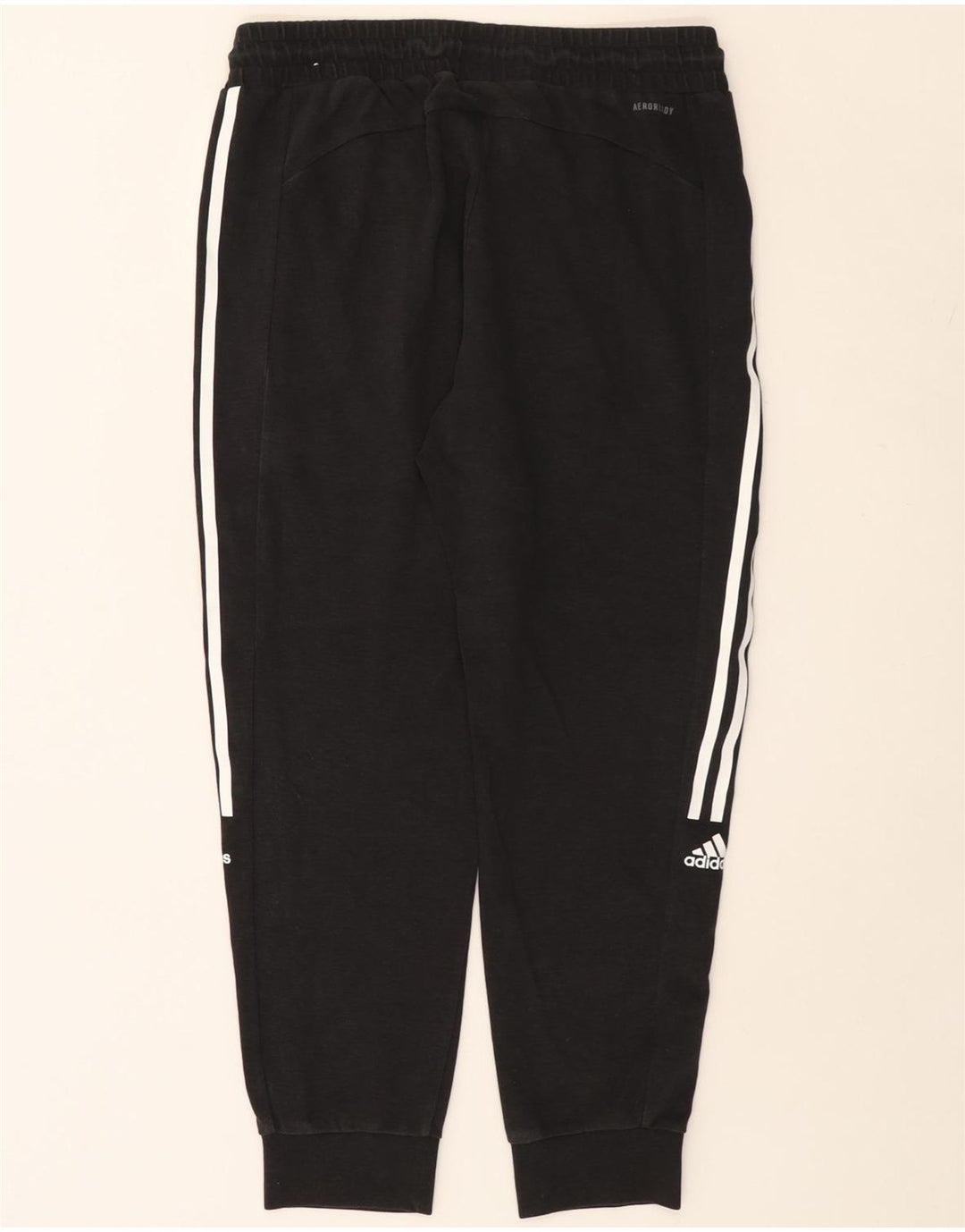 ADIDAS Mujer Aeroready Chándal Pantalones Joggers UK 12/14 Mediano Negro