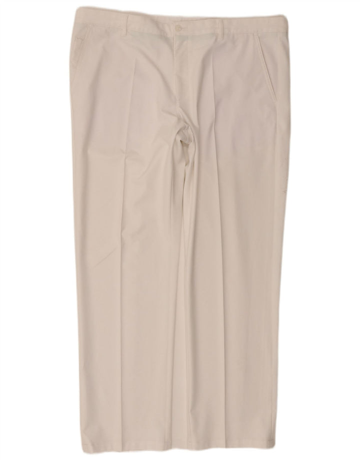 Hugo Boss Pantalón chino slim fit para hombre IT 56 3XL W40 L30 Poliéster blanco