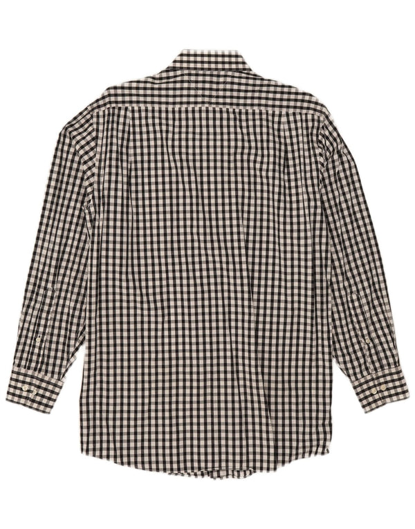 Tommy Hilfiger Camisa de corte regular para hombre Talla 15 Mediana Negro Gingham