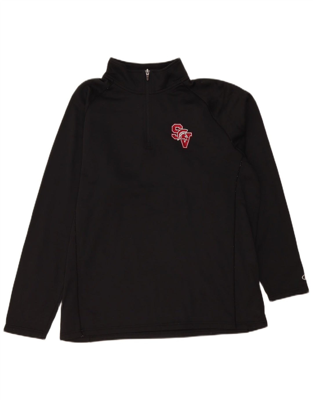 Champion - Chándal con cremallera y cuello para hombre, talla grande, poliéster negro
