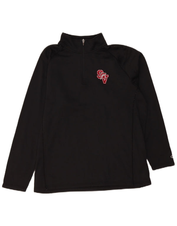 Champion - Chándal con cremallera y cuello para hombre, talla grande, poliéster negro