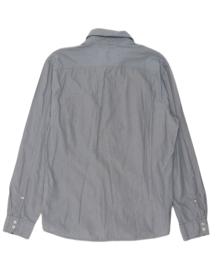 ESPRIT Camisa ajustada para hombre, talla grande, azul, a rayas