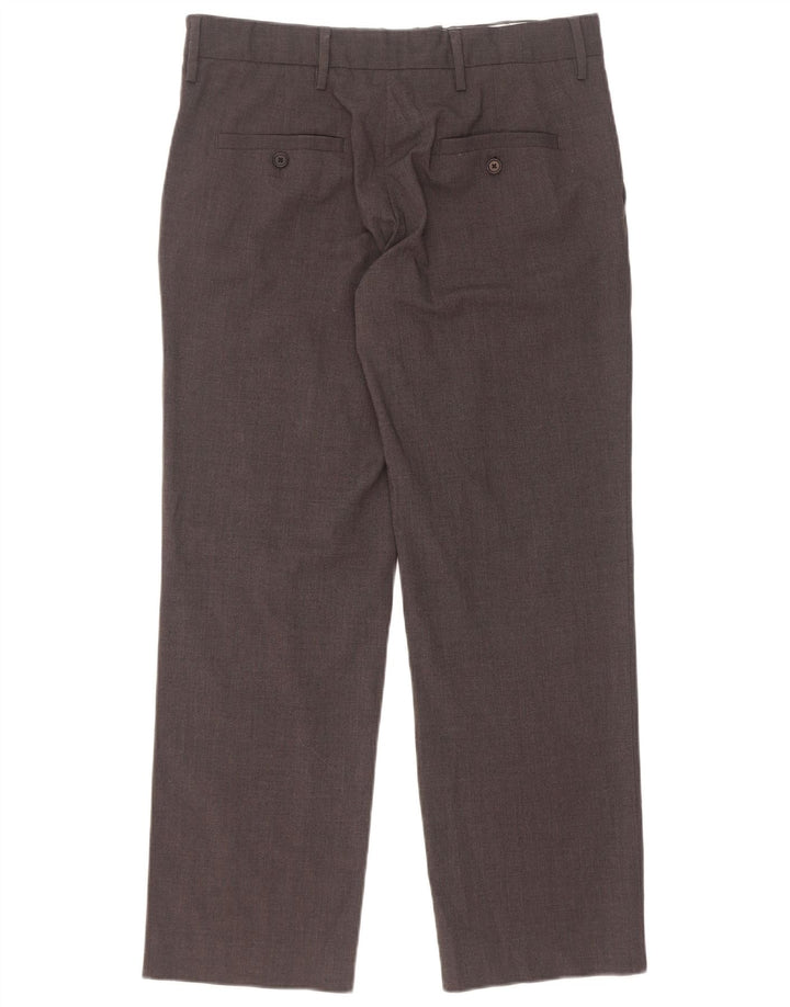 Zara Hombre Pantalones Casuales Rectos Medianos W32 L29 Poliéster Gris