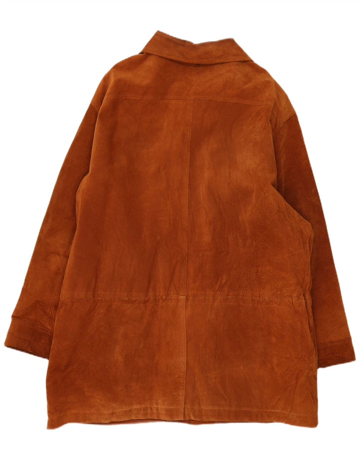 Vintage hombres ante abrigo Reino Unido 44 2XL Marrón