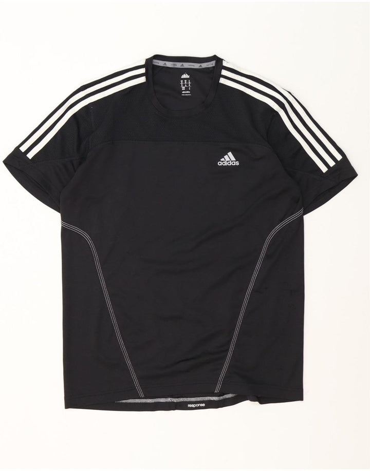 ADIDAS Camiseta Climalite para hombre Top Mediano Negro Poliéster