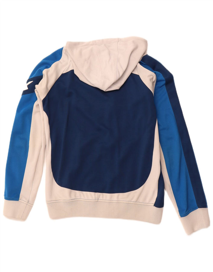 FOX Hombre Sudadera con capucha y cremallera gráfica, color azul pequeño, color block