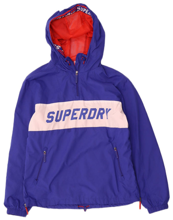 Superdry Chaqueta Anorak Con Capucha Y Estampado Para Hombre UK 36 Small Azul Colorblock