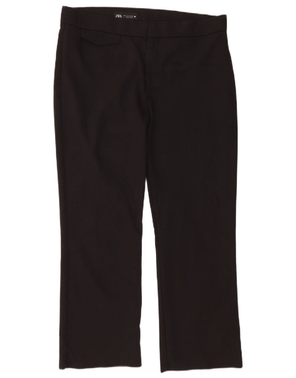Zara Mujer Pantalón Casual Recto XL W32 L25 Negro Algodón