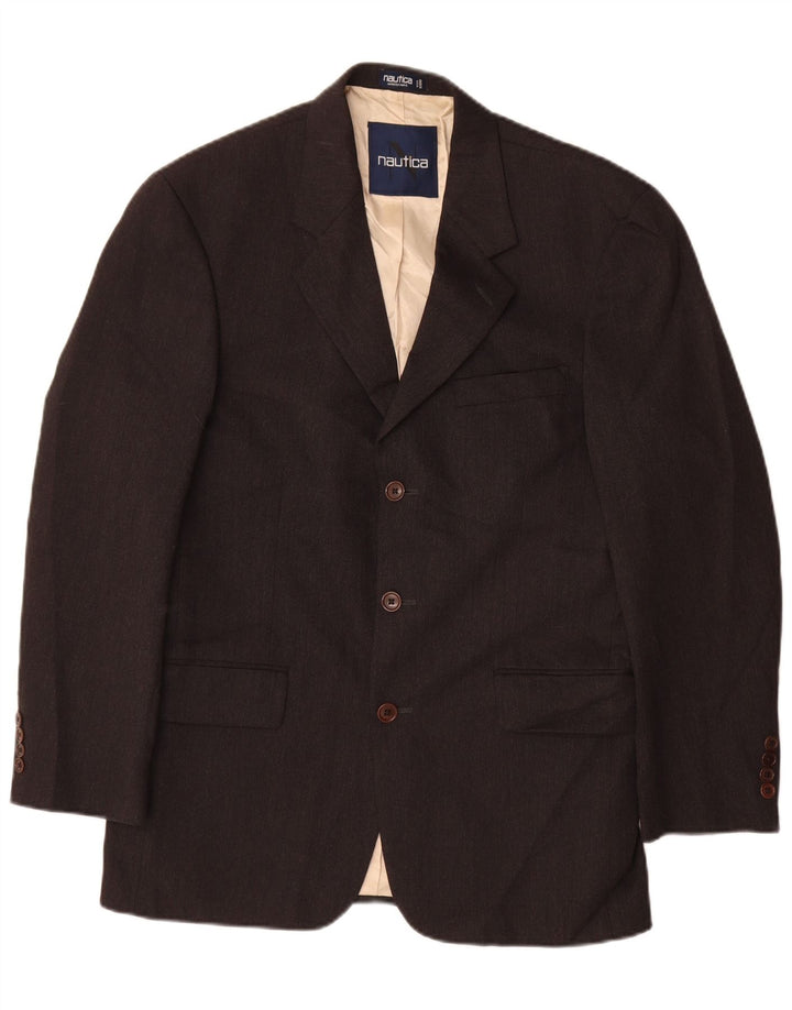 NAUTICA Chaqueta tipo blazer de 3 botones para hombre UK 38 Lana gris medio
