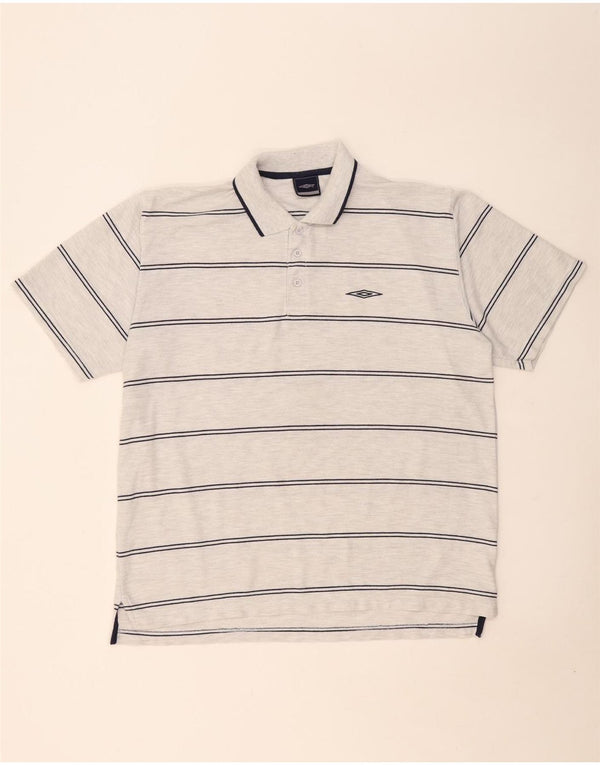 Polo Umbro Hombre XL Poliéster Rayas Gris