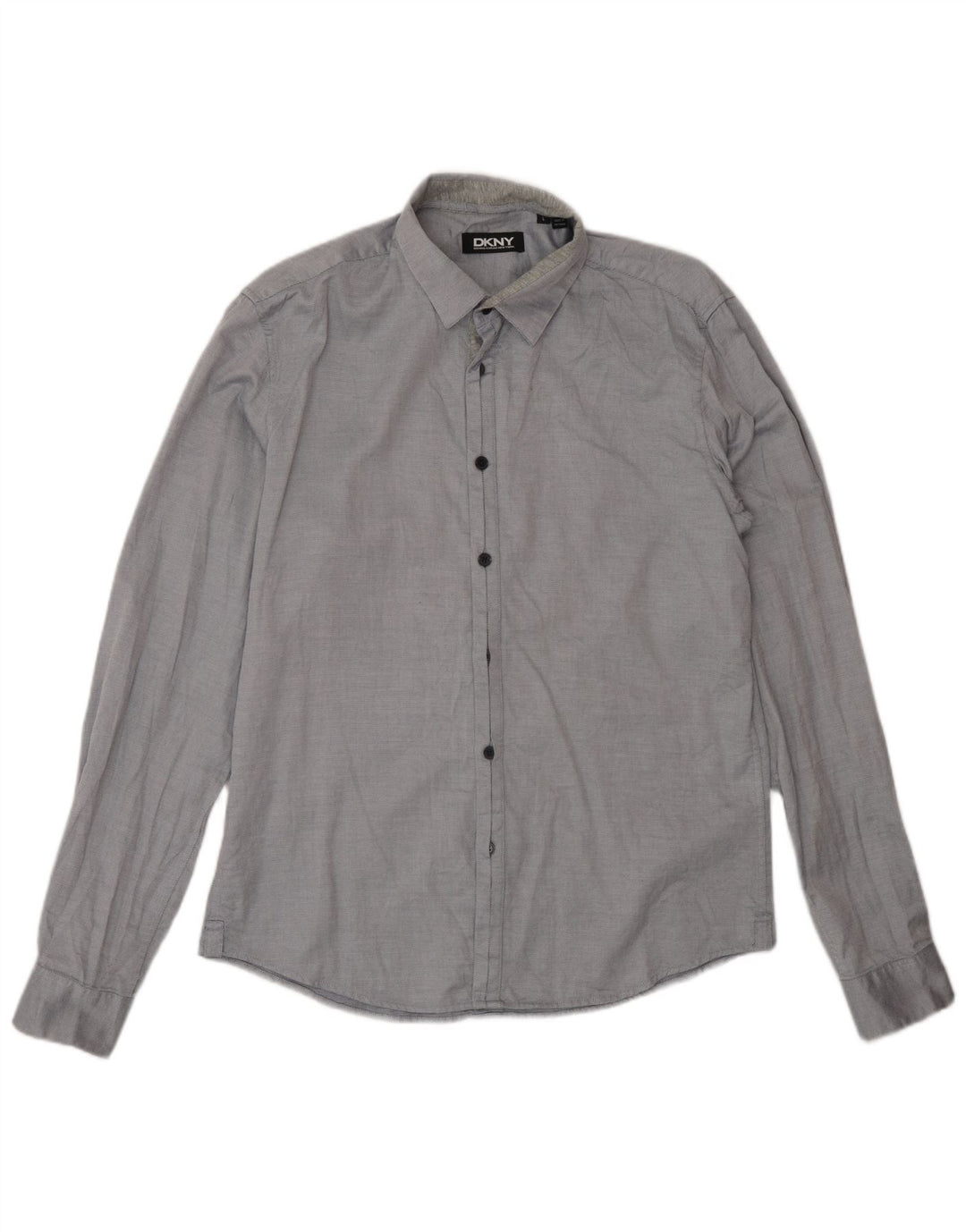Camisa Dkny Hombre Grande Gris Algodón