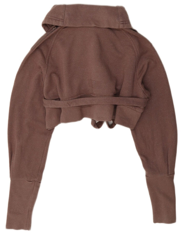 Adidas Mujer Crop Oversize Chándal Top Chaqueta EU 34 XS Marrón Algodón