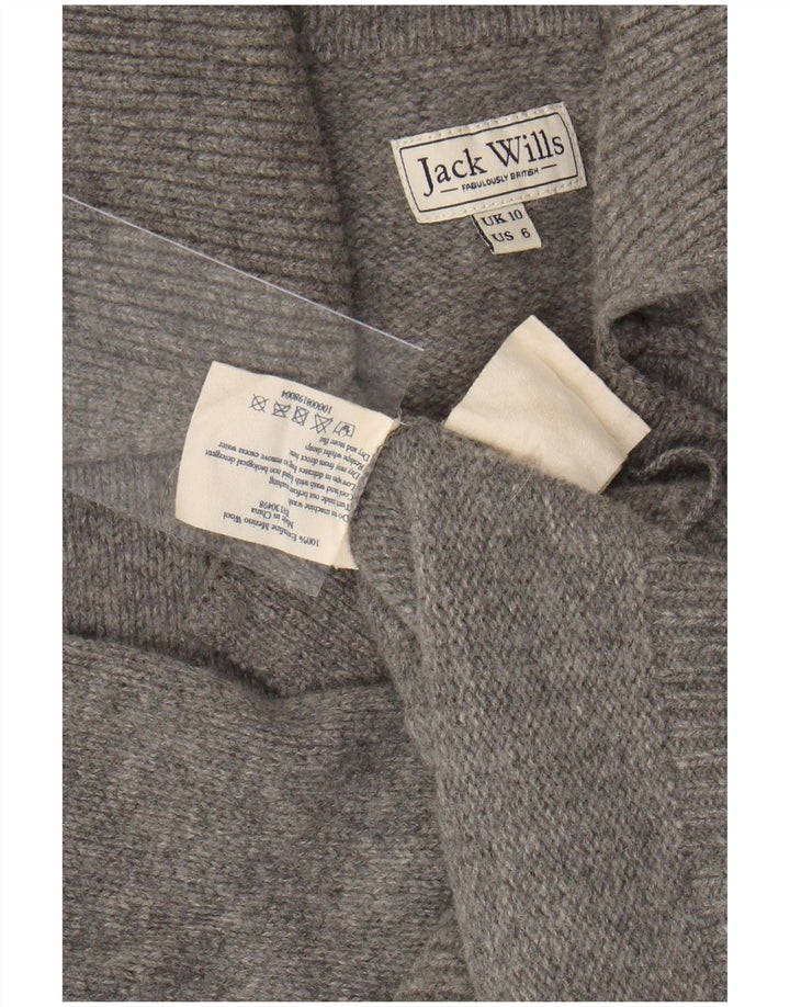 JACK WILLS Suéter tipo cárdigan extragrande para mujer UK 10 Small Grey