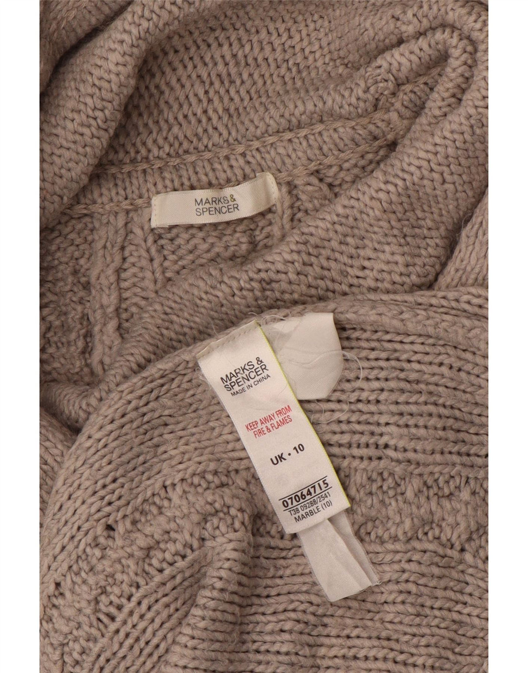 Marks & Spencer Suéter tipo jersey con cuello vuelto para mujer Reino Unido 10 Pequeño Acrílico gris