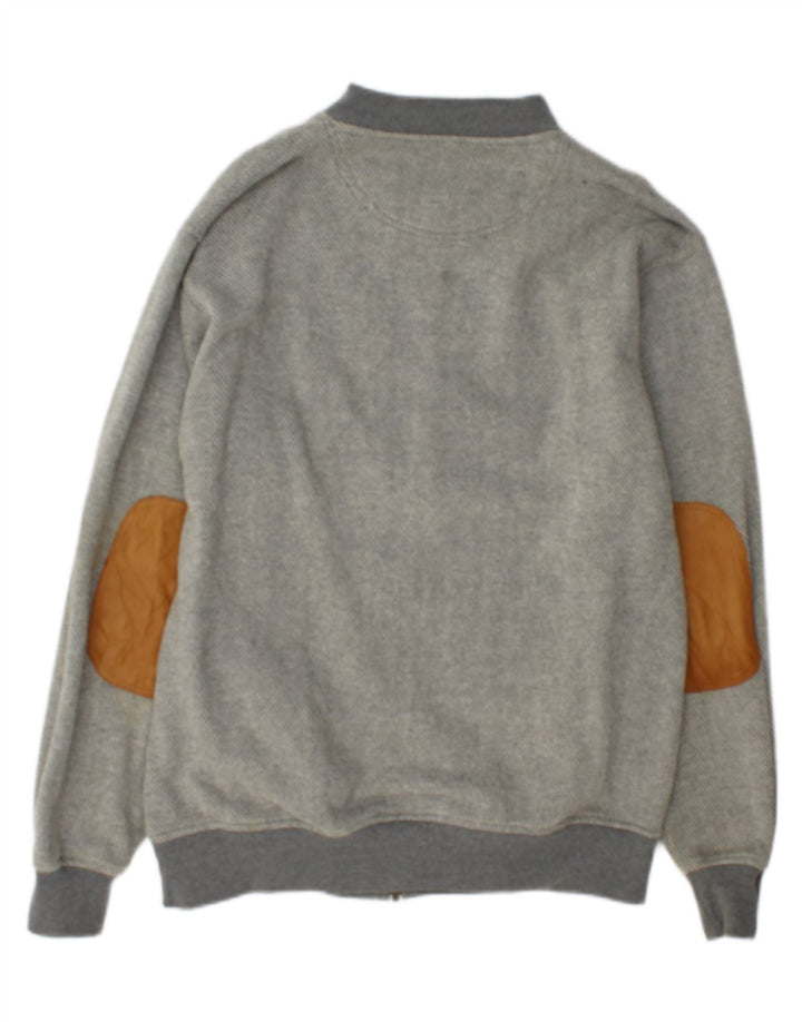 Orvis Hombre Chándal Top Chaqueta Algodón Gris Medio