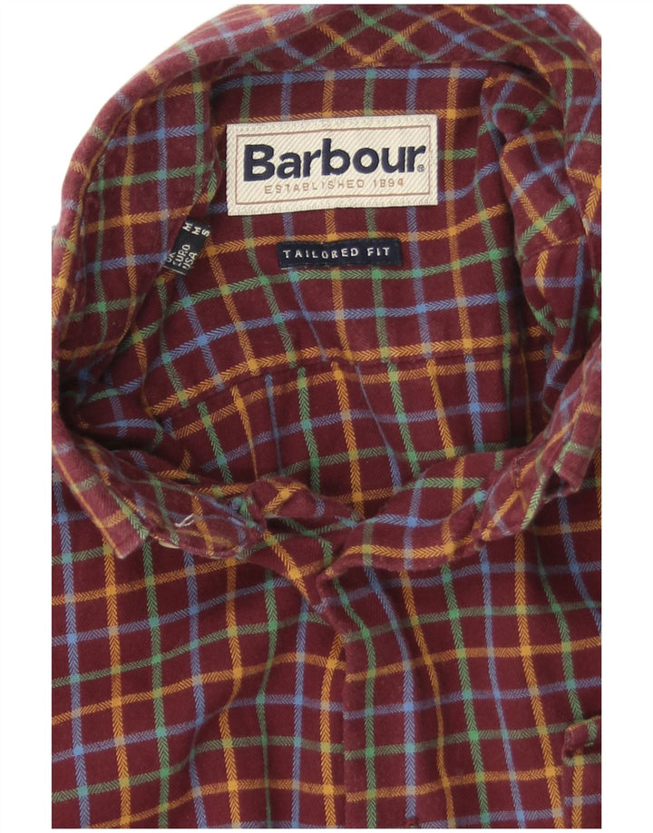 Barbour Camisa De Franela De Corte Entallado A Cuadros En Borgoña Mediano