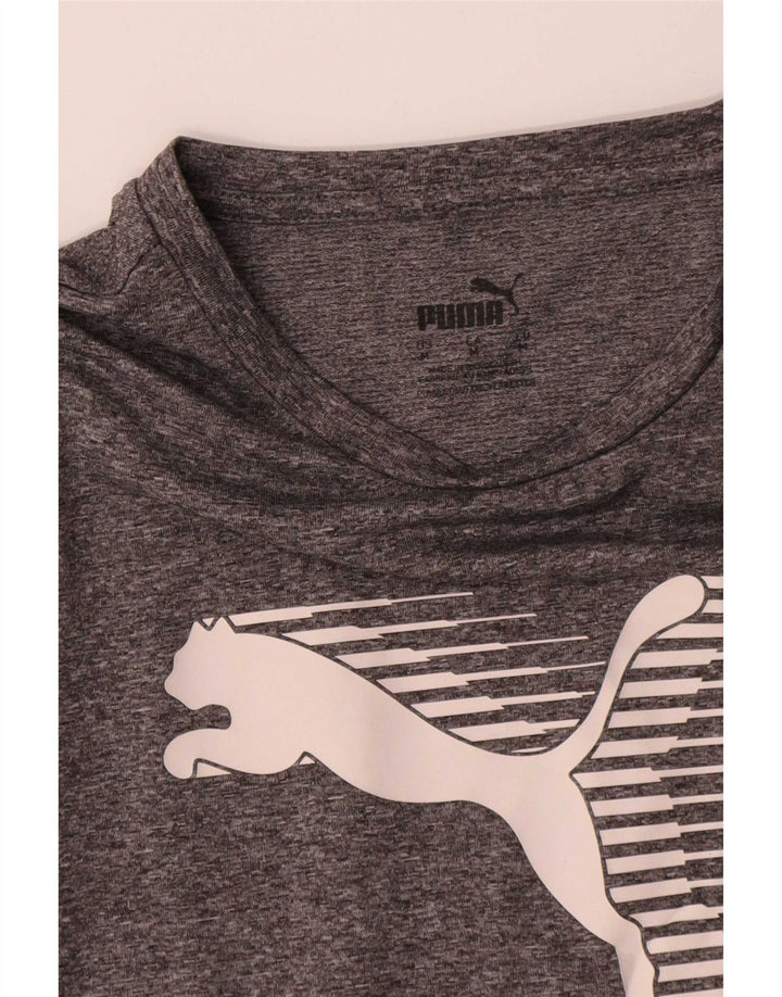 Puma Camiseta gráfica para mujer Top UK 44 Poliéster moteado gris medio