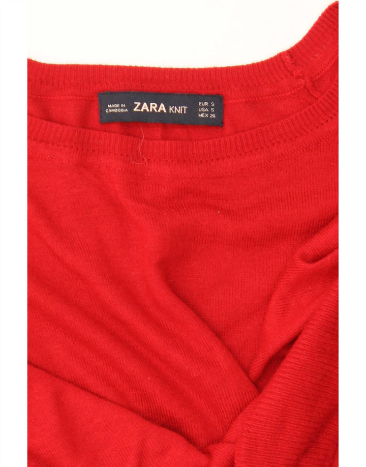 Zara - Jersey extragrande con cuello barco para mujer, talla 10, color rojo