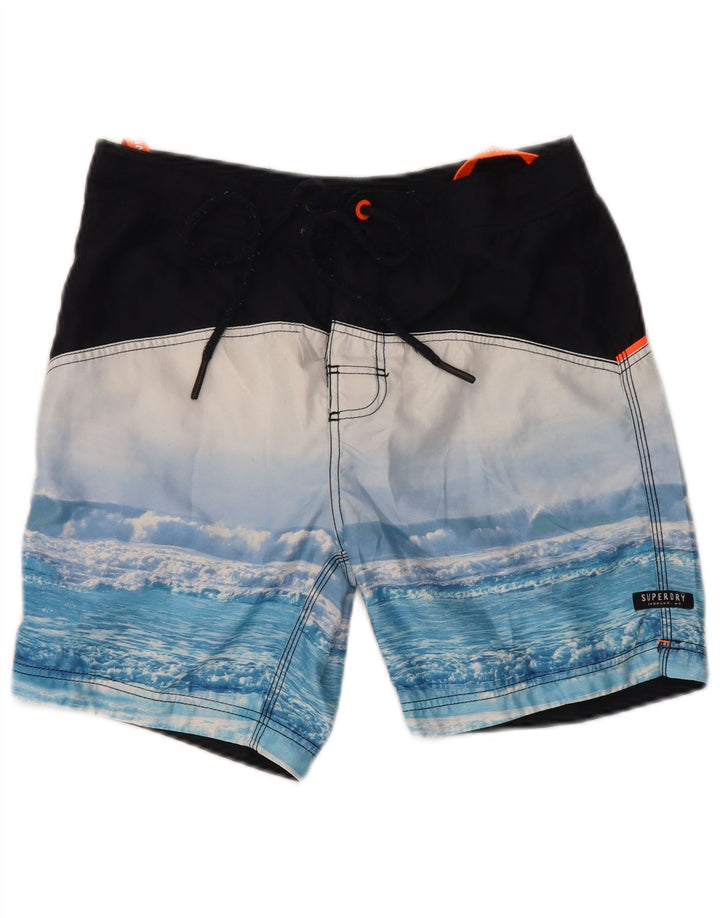 Superdry Hombre Graphic Regular Bañador Shorts Small Azul Poliéster