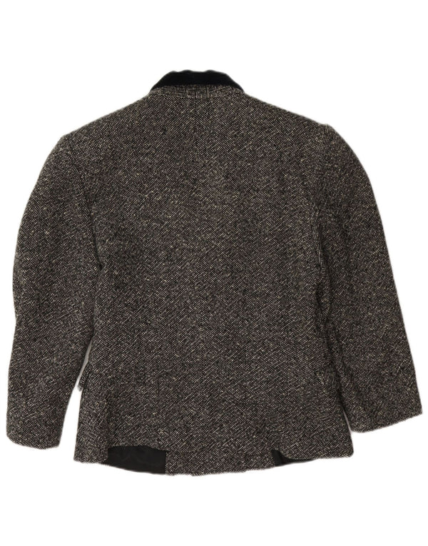 Vintage Womens 3/4 Sleeve Double Breasted Blazer Jacket IT 42 Medium Grey