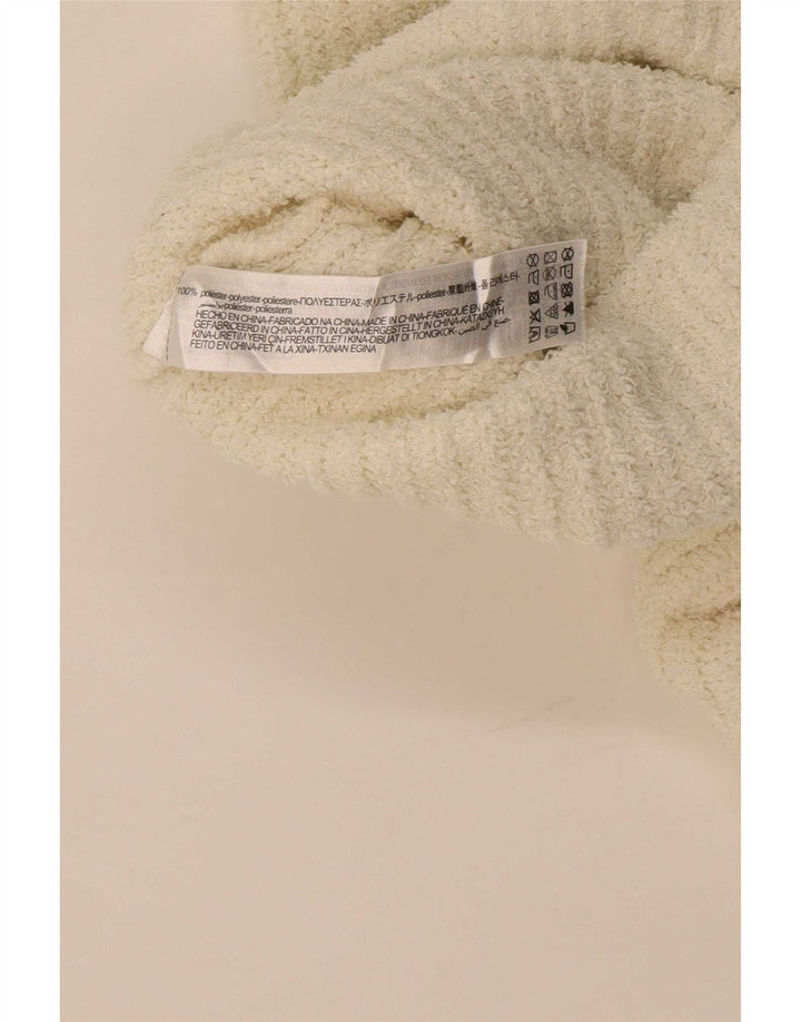 Zara Mujer Crop Turtle Neck Jumper Sweater UK 10 Small Off White Poliéster