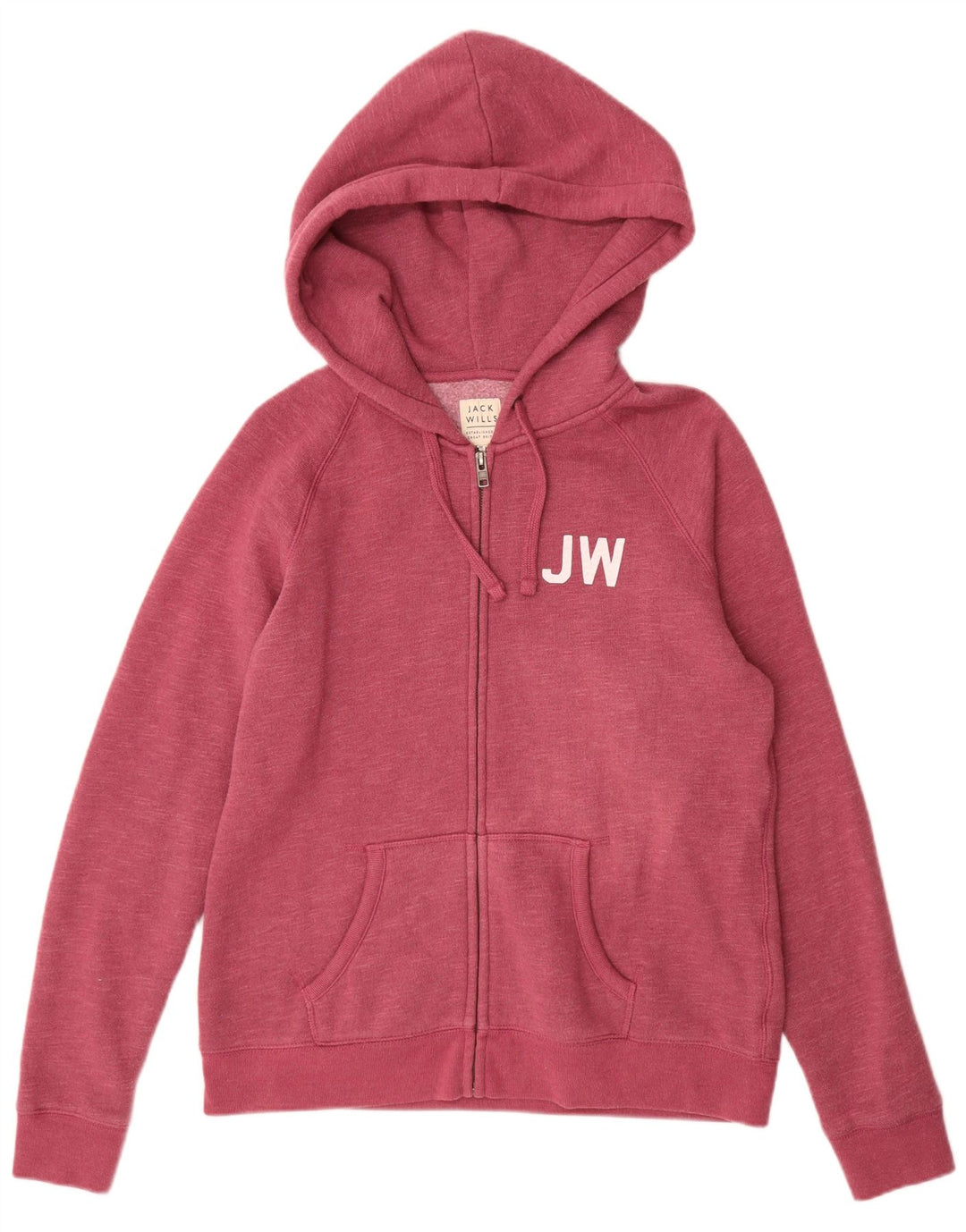 JACK WILLS Suéter con capucha y cremallera para mujer UK 46 Grande Borgoña moteado