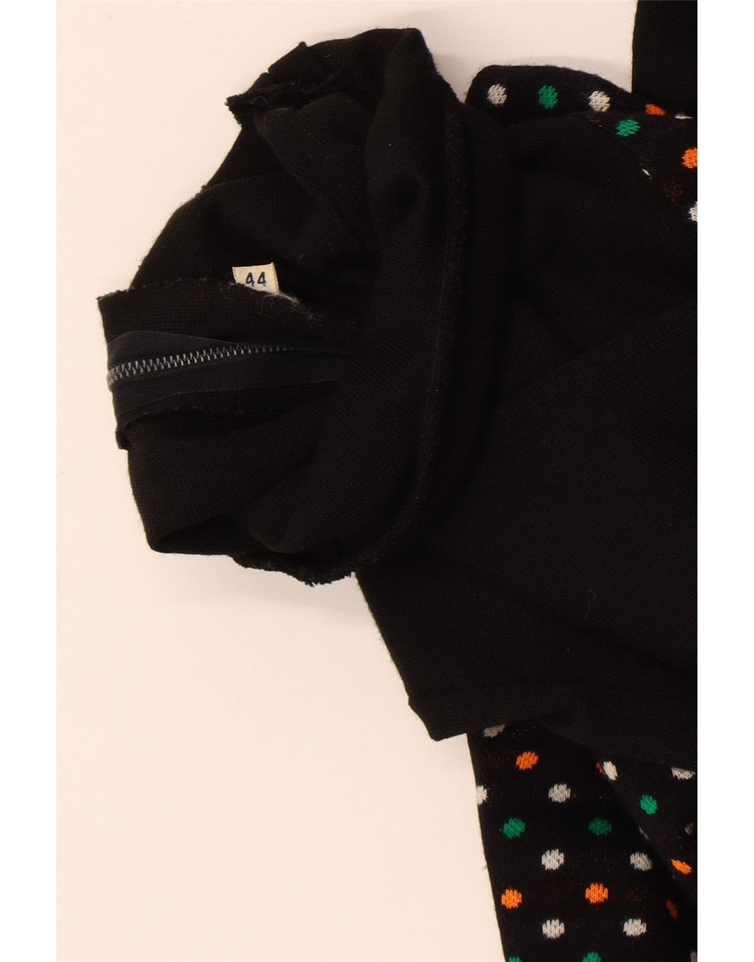 Vintage mujer manga larga jersey vestido IT 44 medio negro manchado