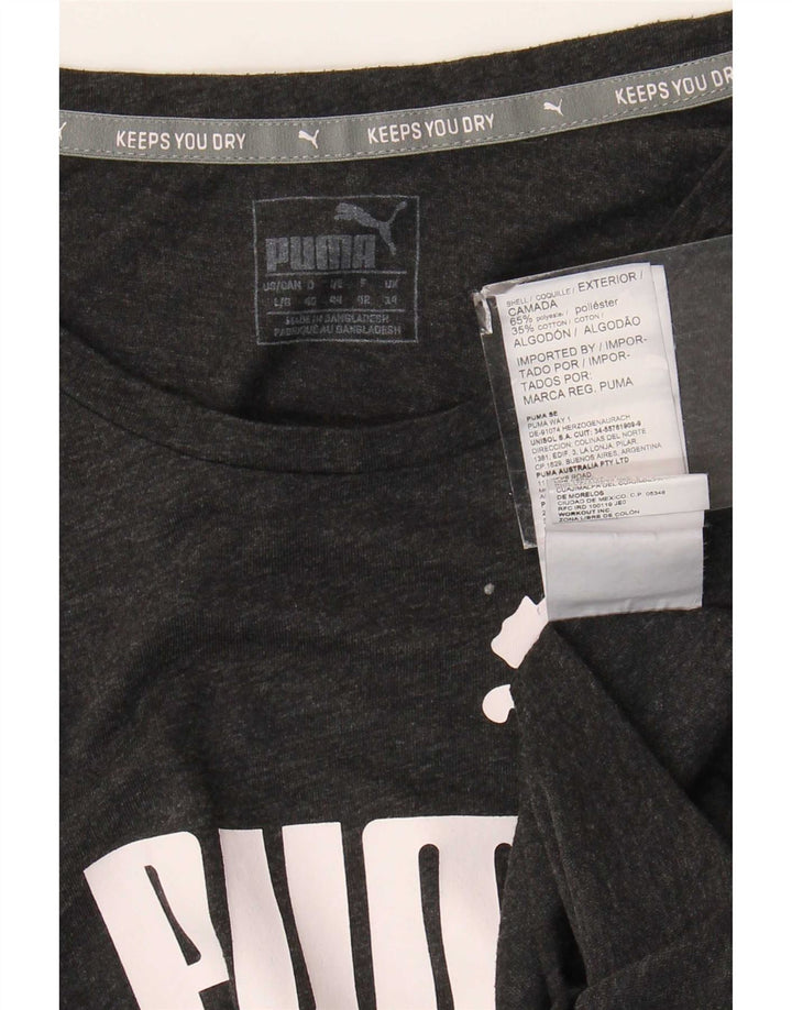 Puma Camiseta gráfica para mujer Top UK 44 Poliéster gris medio
