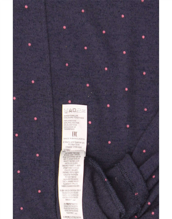 Marks & Spencer Top para mujer de manga larga UK 44 Grande Azul marino manchado