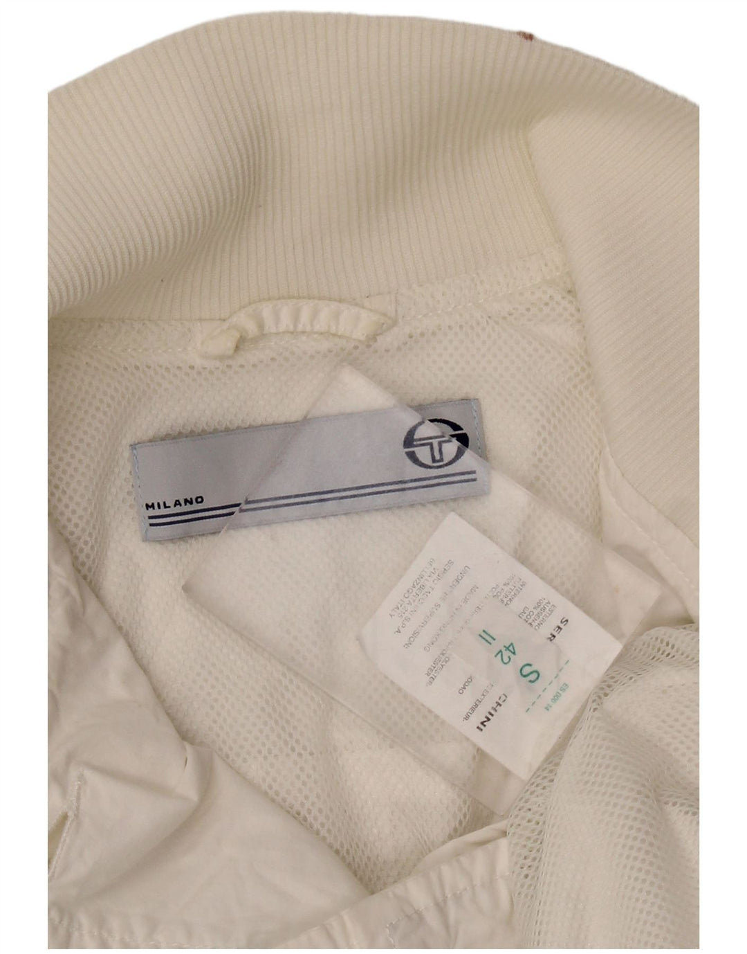 Sergio Tacchini Chaqueta Bomber Corta para Mujer UK 10 Small White Poliéster