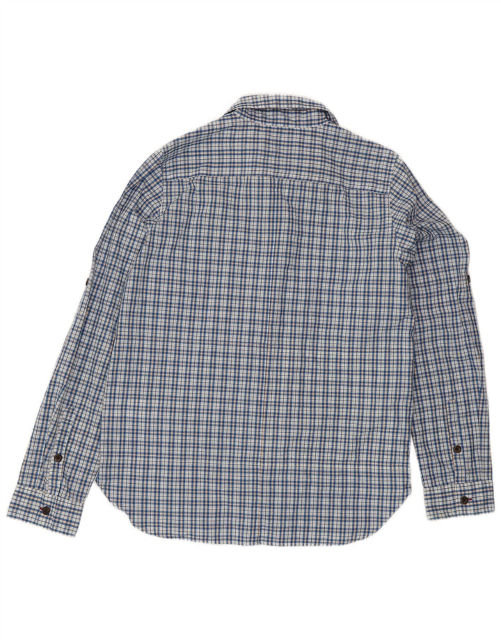 Camisa Patagonia Mujer UK 40 Algodón A Cuadros Azul Medio