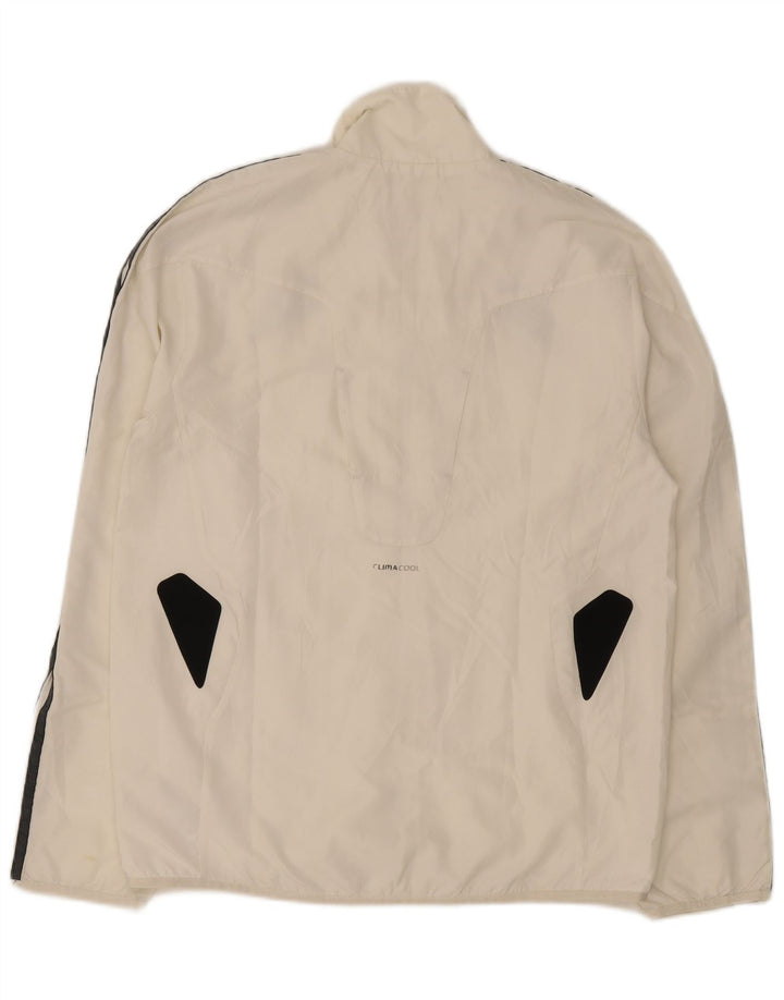 Adidas Mens Climacool Chándal Top Chaqueta Pequeña Blanco Colorblock