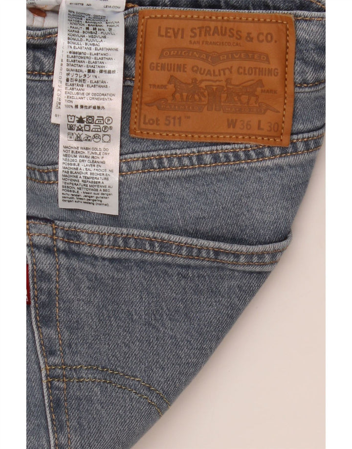 Levi's Hombre 511 Slim Jeans W36 L30 Algodón Azul