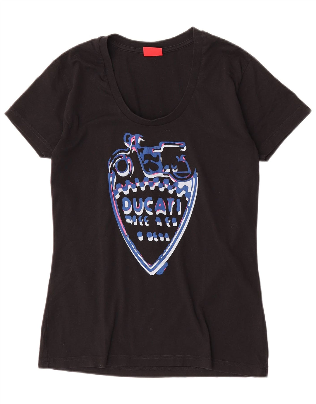 Ducati Camiseta gráfica para mujer Top UK 12 Medium Black Cotton