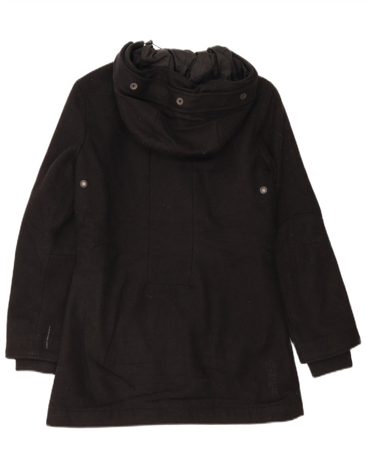 G-STAR Parka con capucha para mujer, talla 40, talla pequeña, lana negra