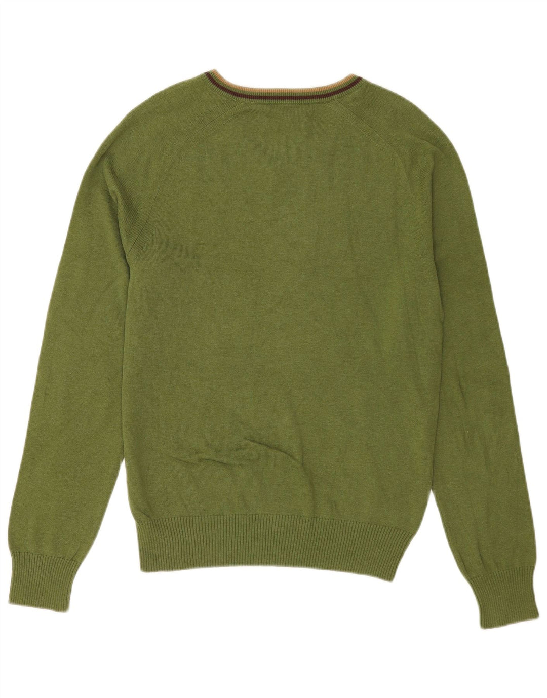 Penguin Hombre Jersey Con Cuello En V Jersey De Algodón A Rayas Verde Medio