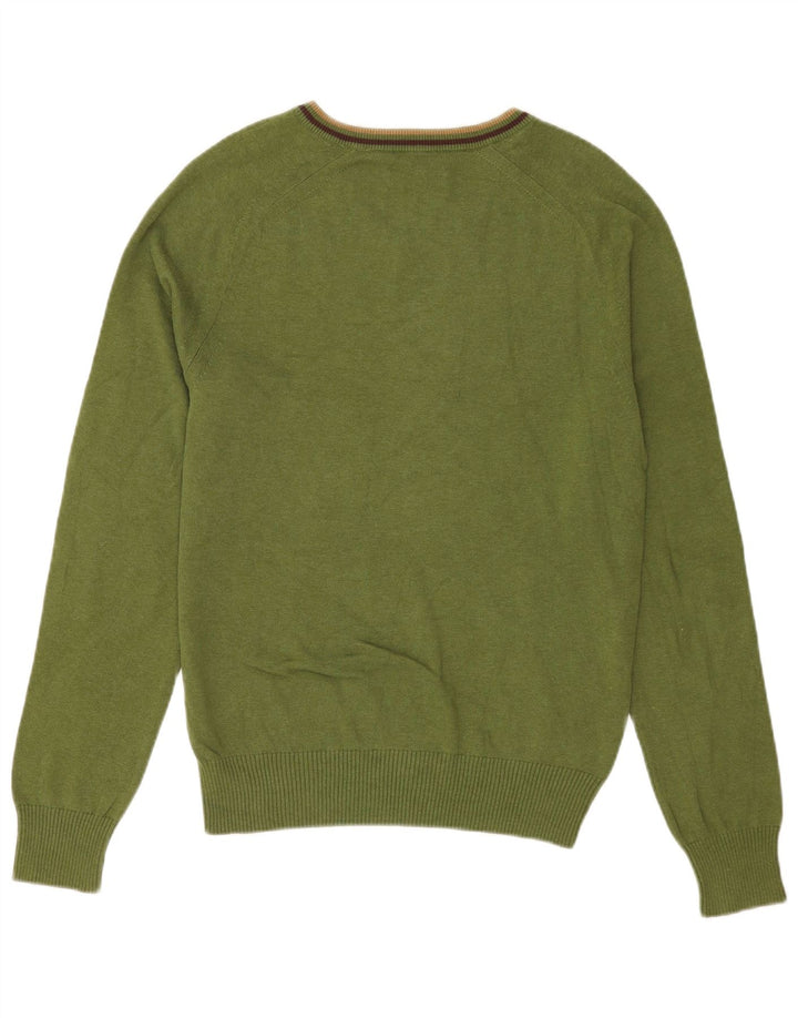 Penguin Hombre Jersey Con Cuello En V Jersey De Algodón A Rayas Verde Medio