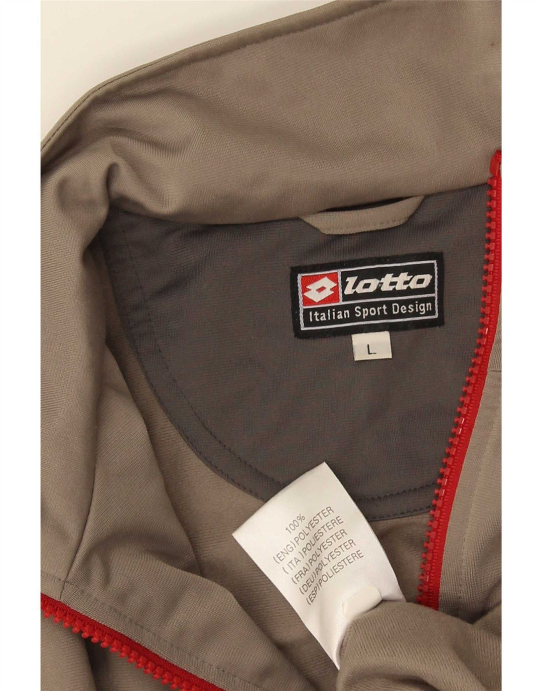 Lotto - Chaqueta de chándal para hombre, poliéster gris grande