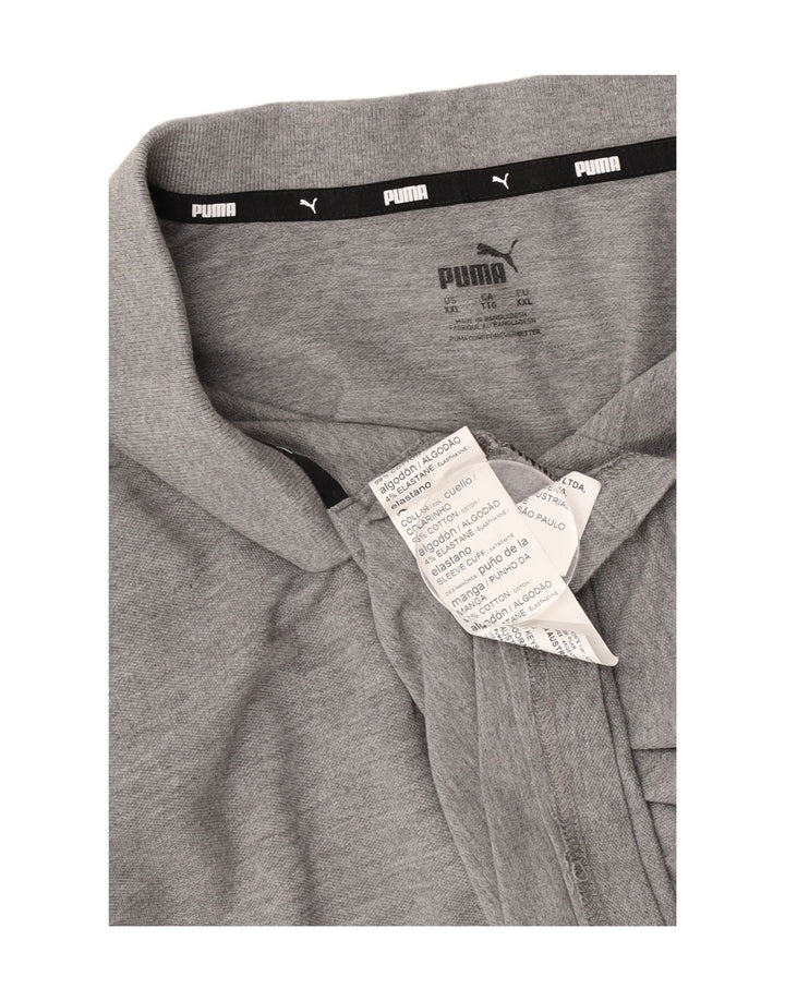 Puma Polo para hombre 2XL Algodón moteado gris