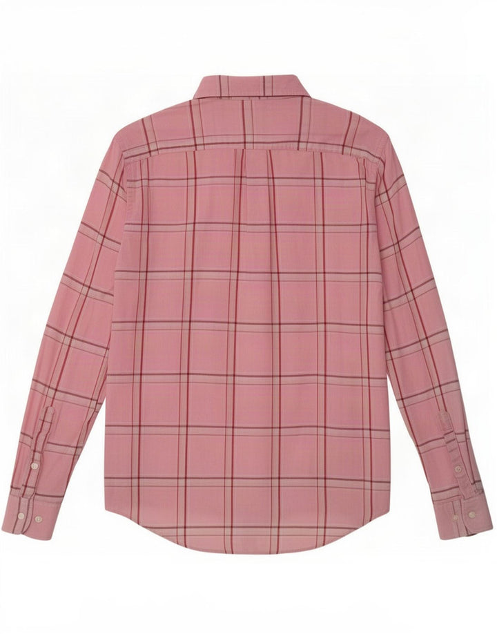 Murphy & Nye Camisa para hombre de algodón a cuadros rosa medio
