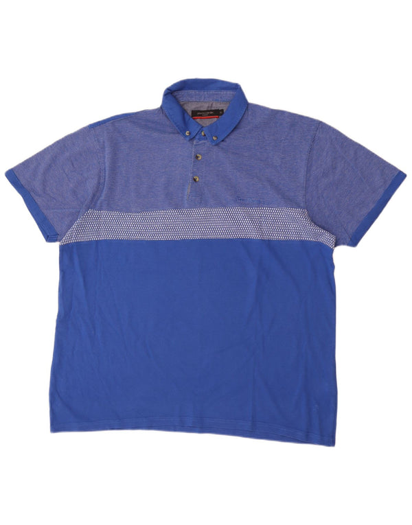 Pierre Cardin Polo Hombre XL Algodón Color Block Azul
