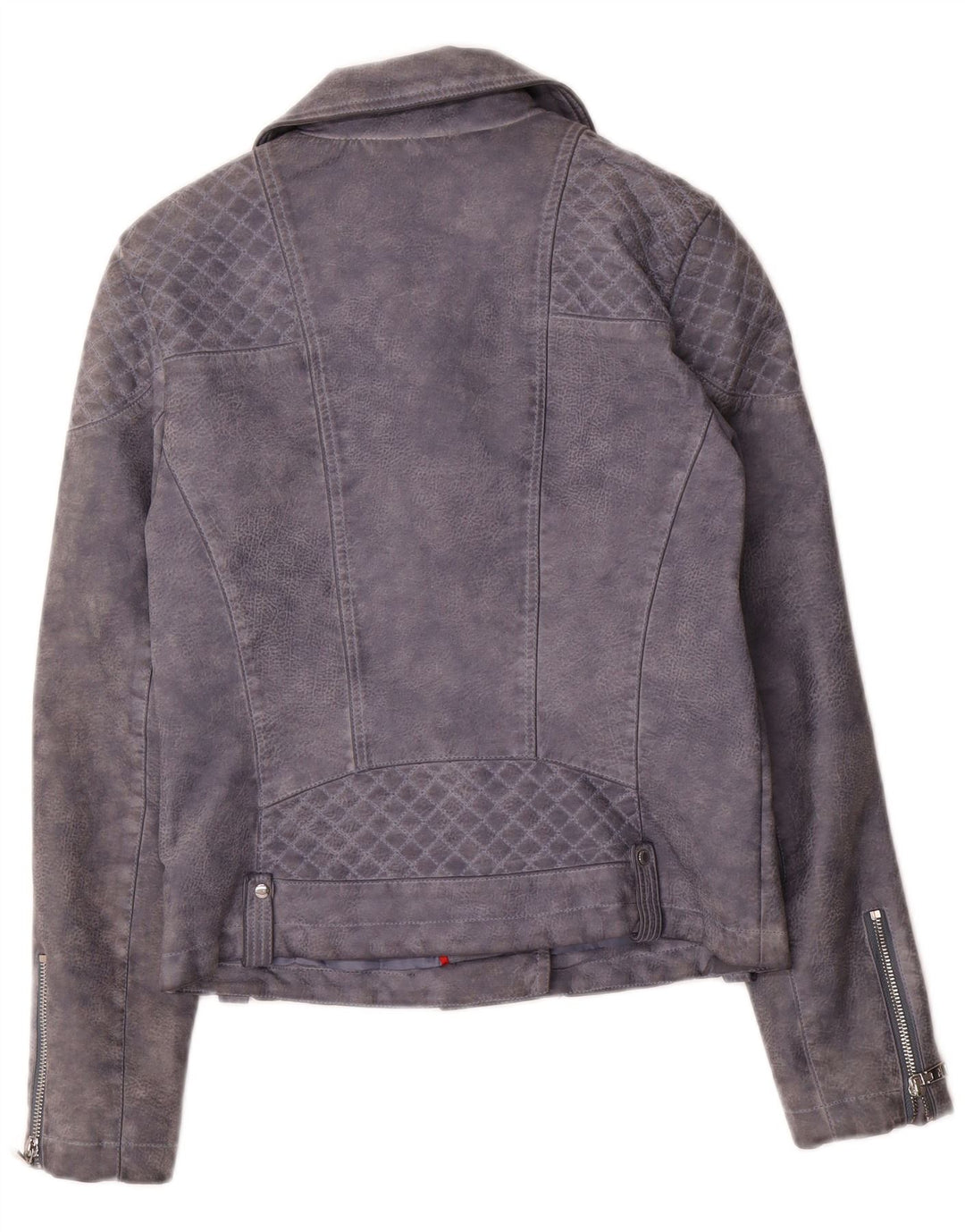 Tommy Hilfiger Chaqueta motera de piel sintética para mujer UK 10 Small Grey