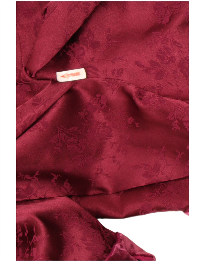 Blunauta Chaqueta tipo blazer extragrande con 3 botones para mujer IT 38 XS Borgoña Floral