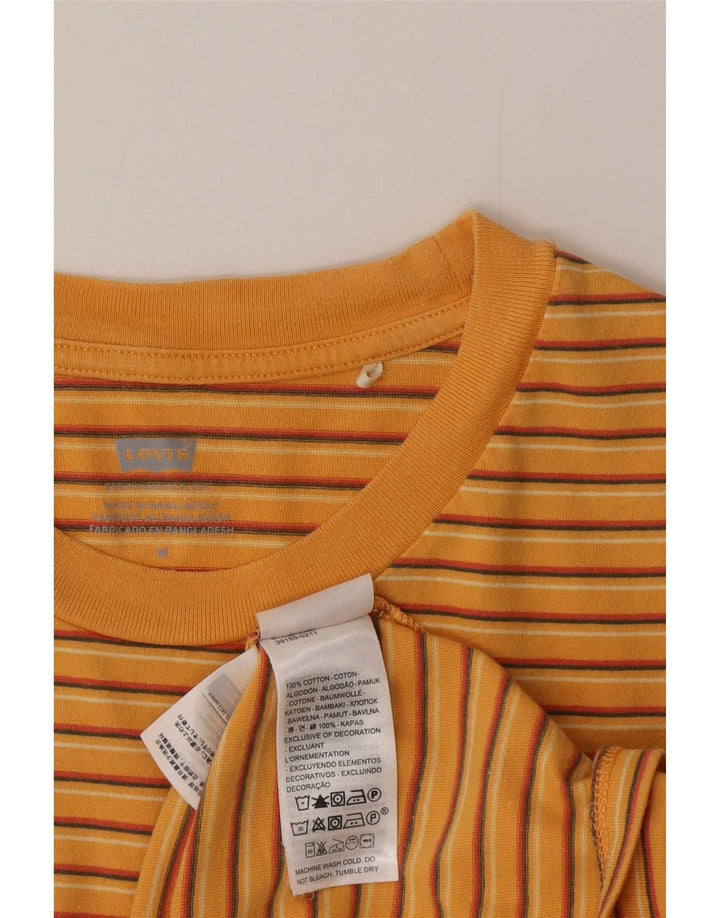 Levi's Camiseta para mujer Top UK 42 Algodón a rayas naranja mediano