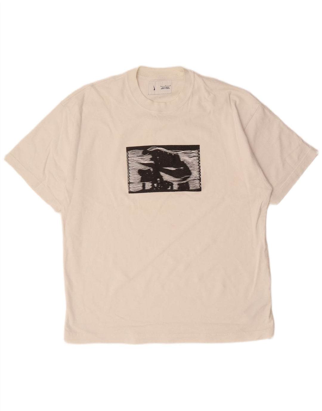 NIKE Camiseta gráfica para hombre Top grande de algodón blanco